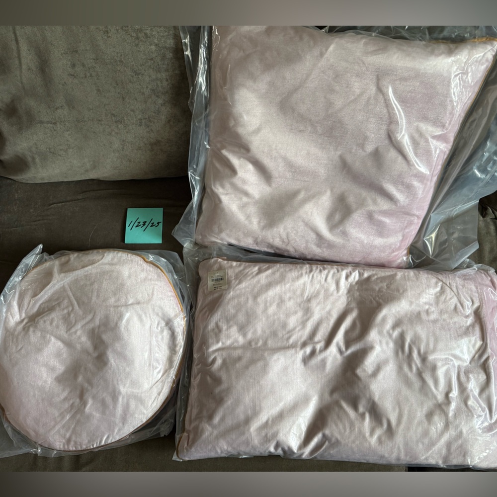 3 Anthropologie Pillows pink/rose color